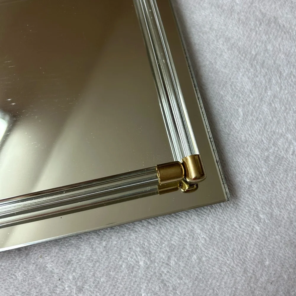 Elegant Clear and Gold Mirrored Tray